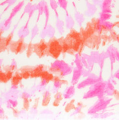 Retro Circle Tie Dye Style Print Scarf - Pink Orange