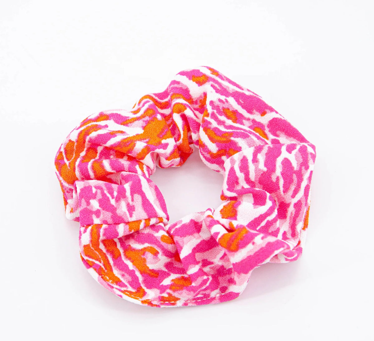 Painted Chevron Print Scrunchie - Pink