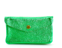 Metallic Leather Purse - Emerald Green