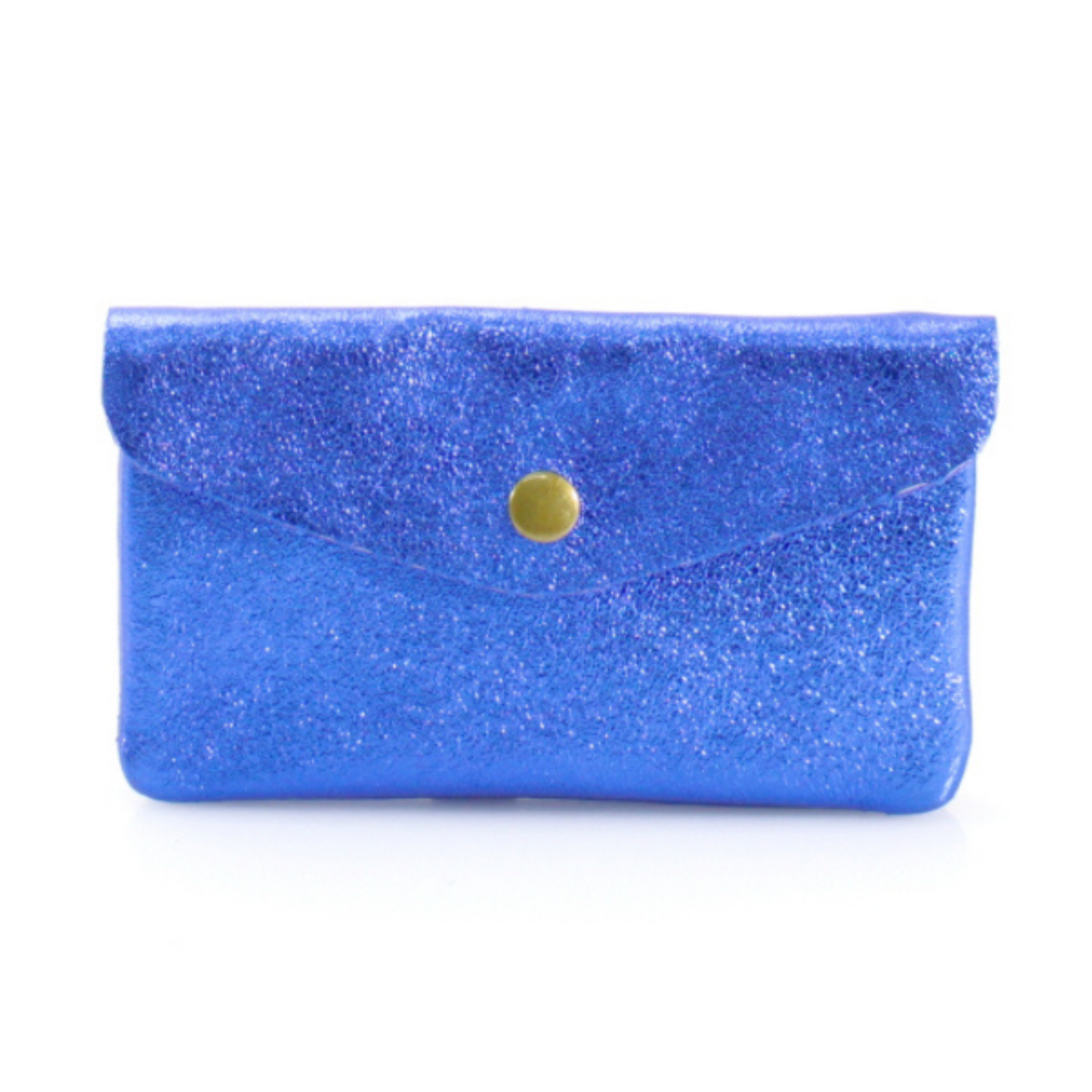 Metallic Leather Purse - Blue