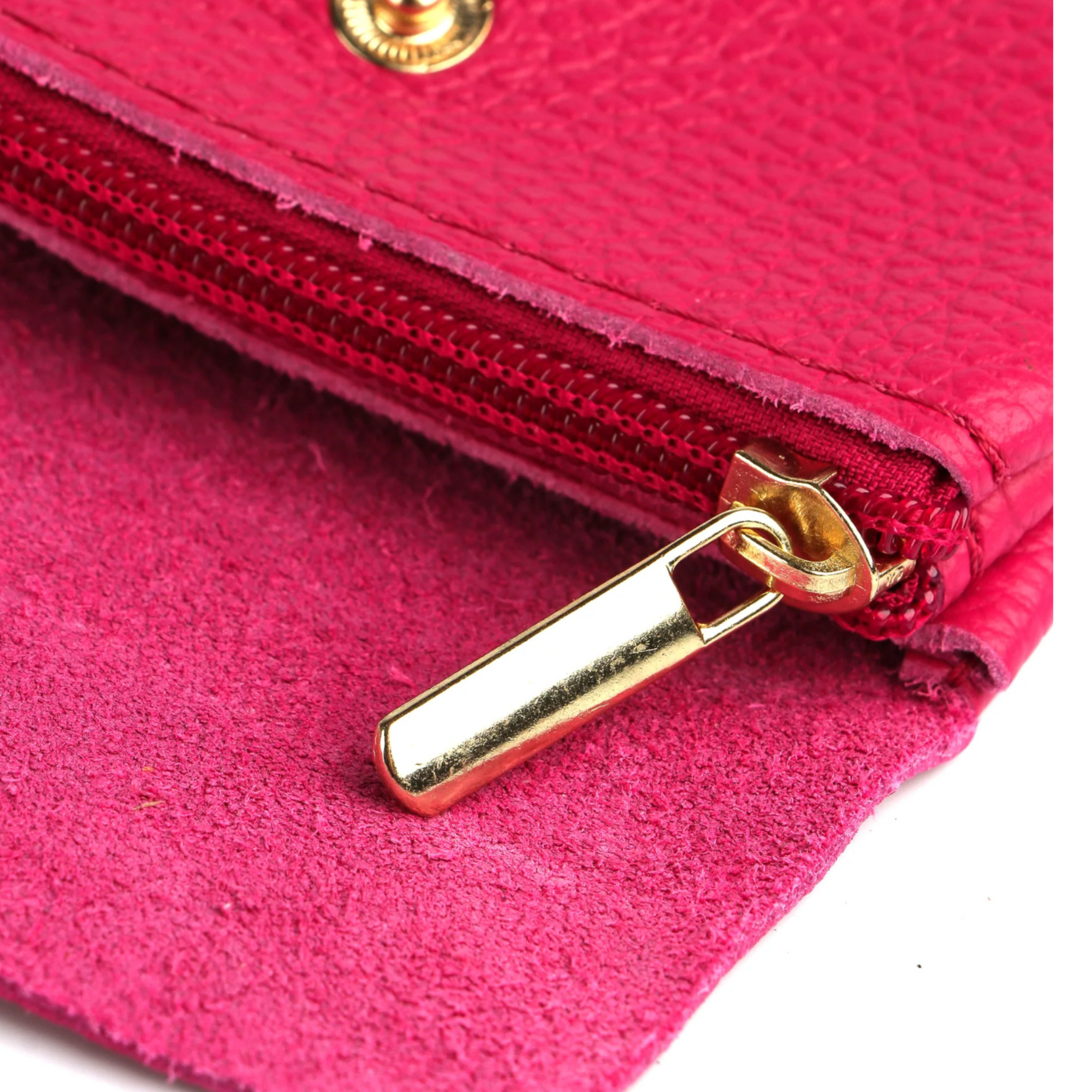 Leather Purse - Raspberry Pink