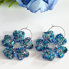 Handmade Sparkling Flower Earrings