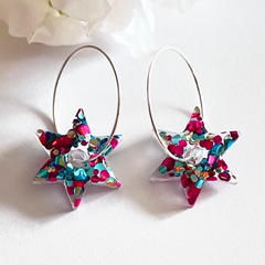 Handmade Sparkling Confetti Star Earrings