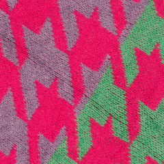 Fuchsia Multi Colour Houndstooth Heavyweight Scarf