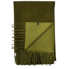 Reversible Two Tone Coloured Plain Cashmere Blend Scarf - Khaki