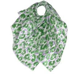 Green Leopard Print Scarf