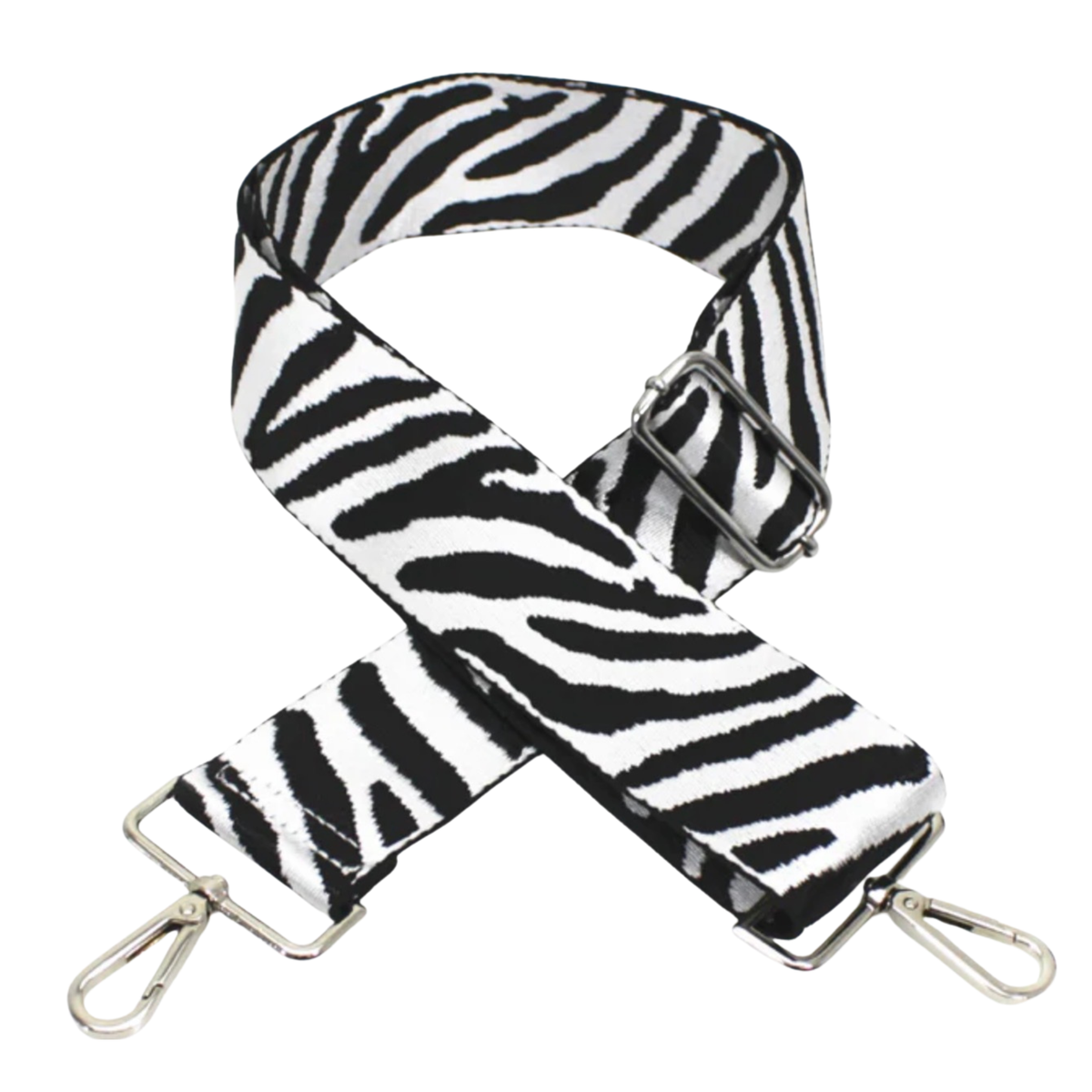 Black White Zebra Print Adjustable Bag Strap – Wide Canvas Crossbody Shoulder Strap (145 cm)