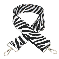 Black White Zebra Print Adjustable Bag Strap – Wide Canvas Crossbody Shoulder Strap (145 cm)