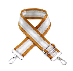Bag Strap - Brown Silver Glitter Stripe - Majestico Gifts