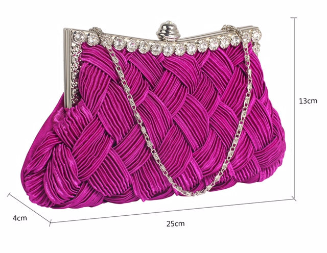 Purple Crystal Evening Clutch Bag - Majestico Gifts