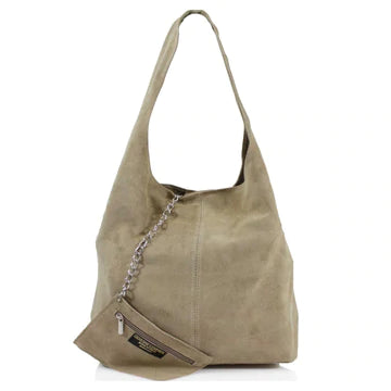 SARA Suede Shoulder Bag - Taupe - Majestico Gifts