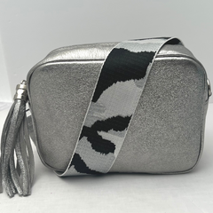 GEMMA Crossbody Leather Bag - Silver - Majestico Gifts