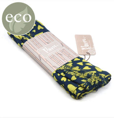 Navy and Yellow Heart Bamboo Scarf
