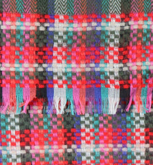 Red Mix Woven Check Fringe Scarf