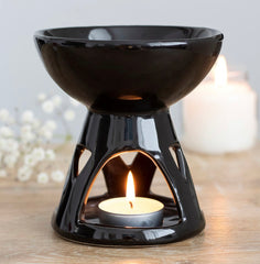 Black Deep Bowl Oil Burner - Majestico Gifts