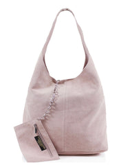 SARA Suede Shoulder Bag - Pink