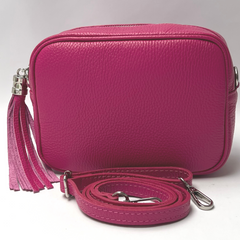 GEMMA Crossbody Leather Bag - Fuchsia