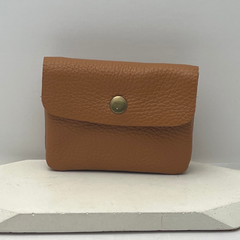Genuine Leather Coin/Card Purse - Made in Italy - Tan - Majestico Gifts