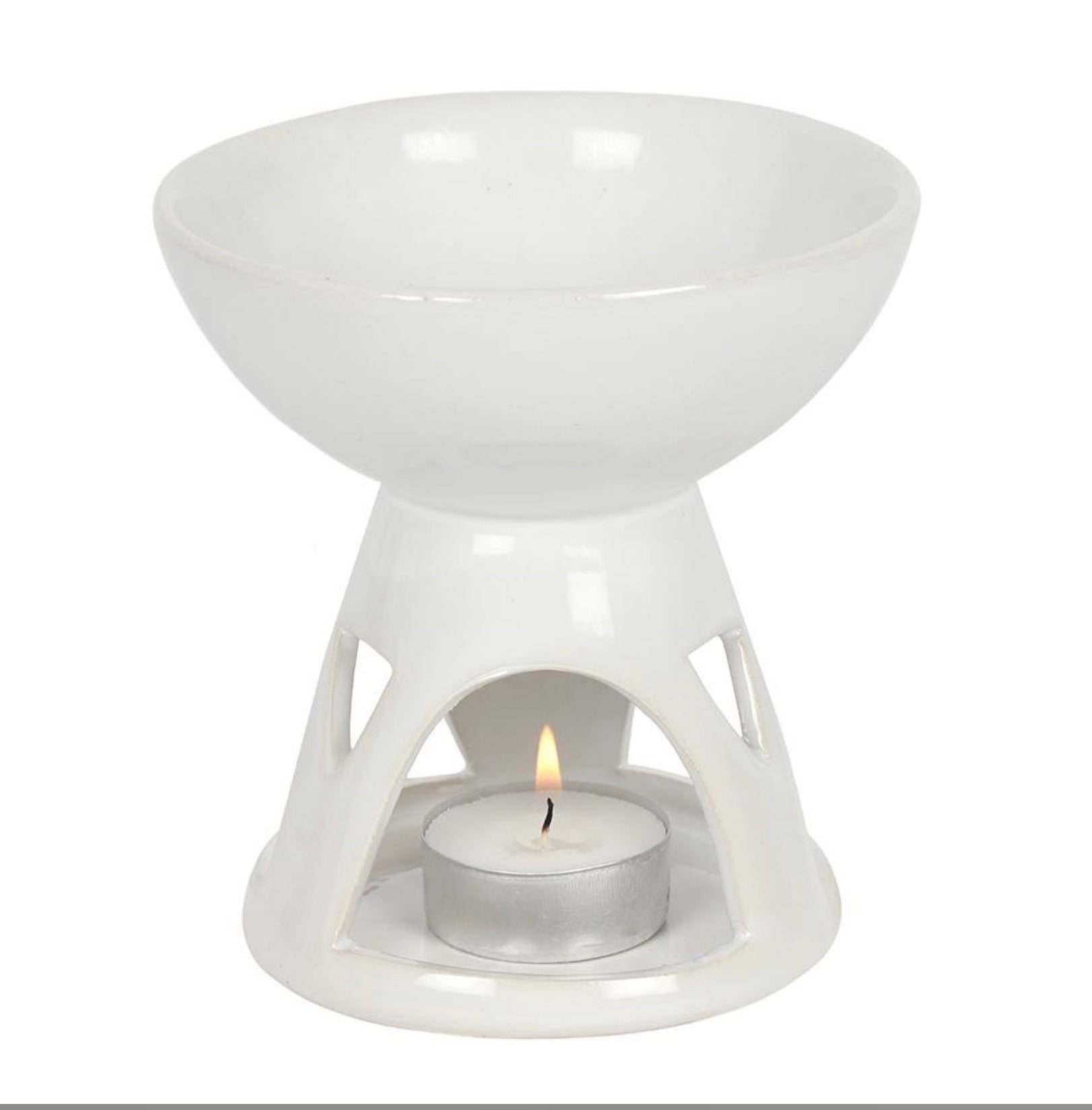 White Deep Bowl Oil Burner - Majestico Gifts