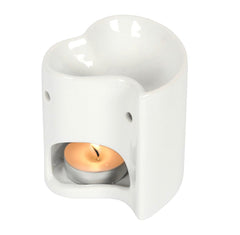 White Heart Oil Burner - Majestico Gifts