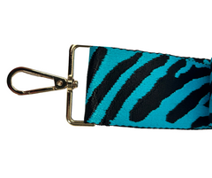 Bag Strap - Turquoise Black Tiger Stripe