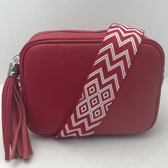 GEMMA Crossbody Leather Bag - Red - Majestico Gifts