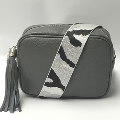 GEMMA Crossbody Leather Bag Dark Grey