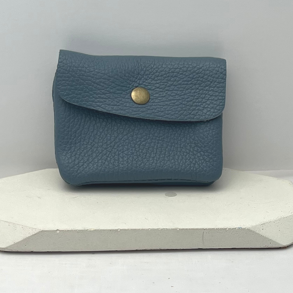 Genuine Leather Coin/Card Purse - Made in Italy - Petrol Blue - Majestico Gifts
