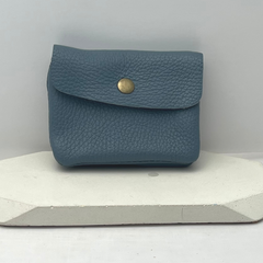 Genuine Leather Coin/Card Purse - Made in Italy - Petrol Blue - Majestico Gifts