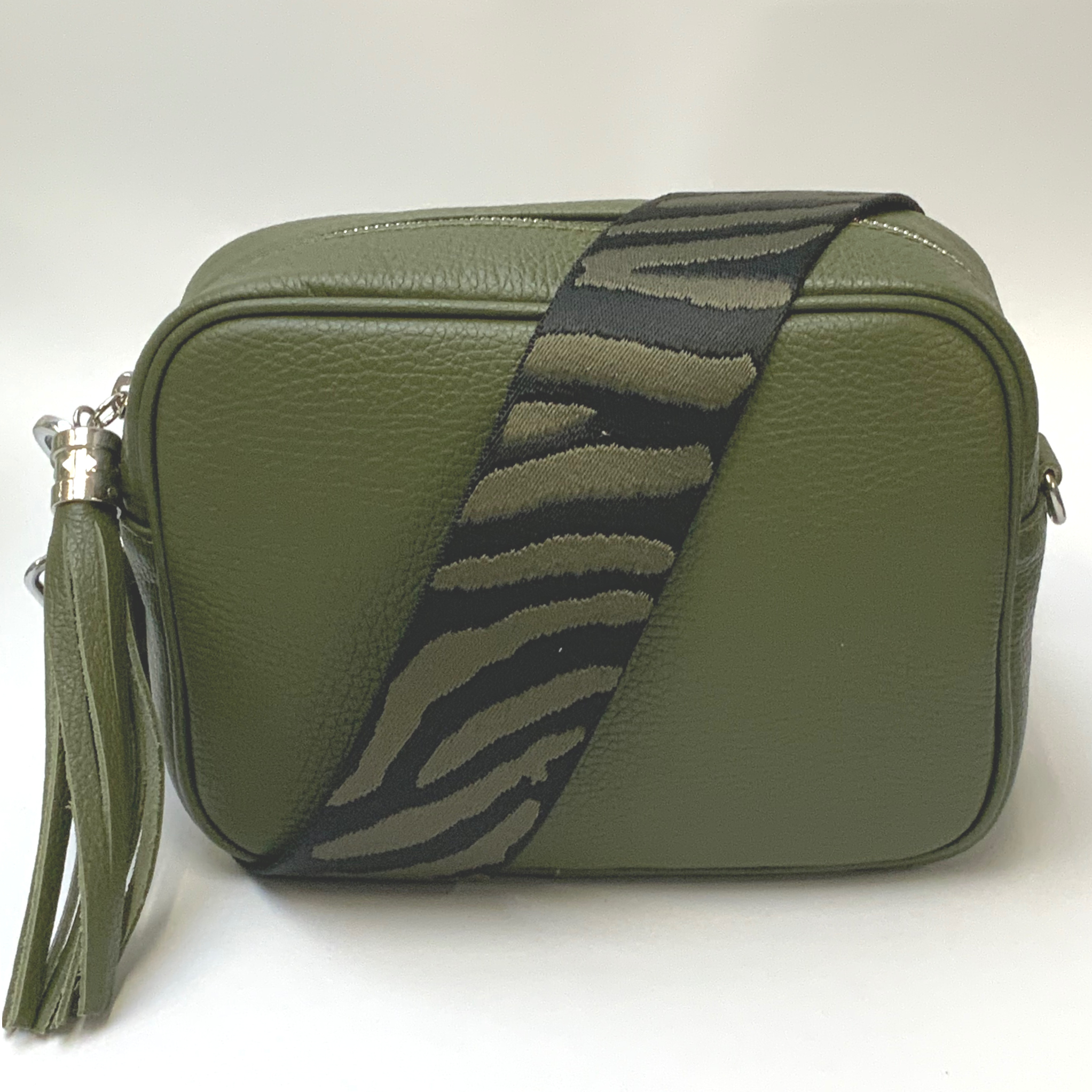 GEMMA Crossbody Leather Bag - Khaki Green