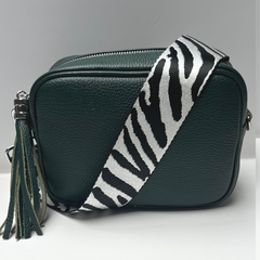 GEMMA Crossbody Leather Bag - Forest  Green - Majestico Gifts