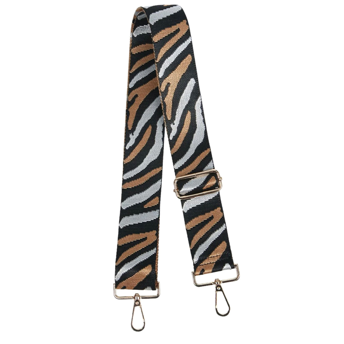 Bag Strap - Gold Silver Tiger Stripe