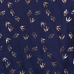 Navy Scarf with Rose Gold Swallow Print - Majestico Gifts