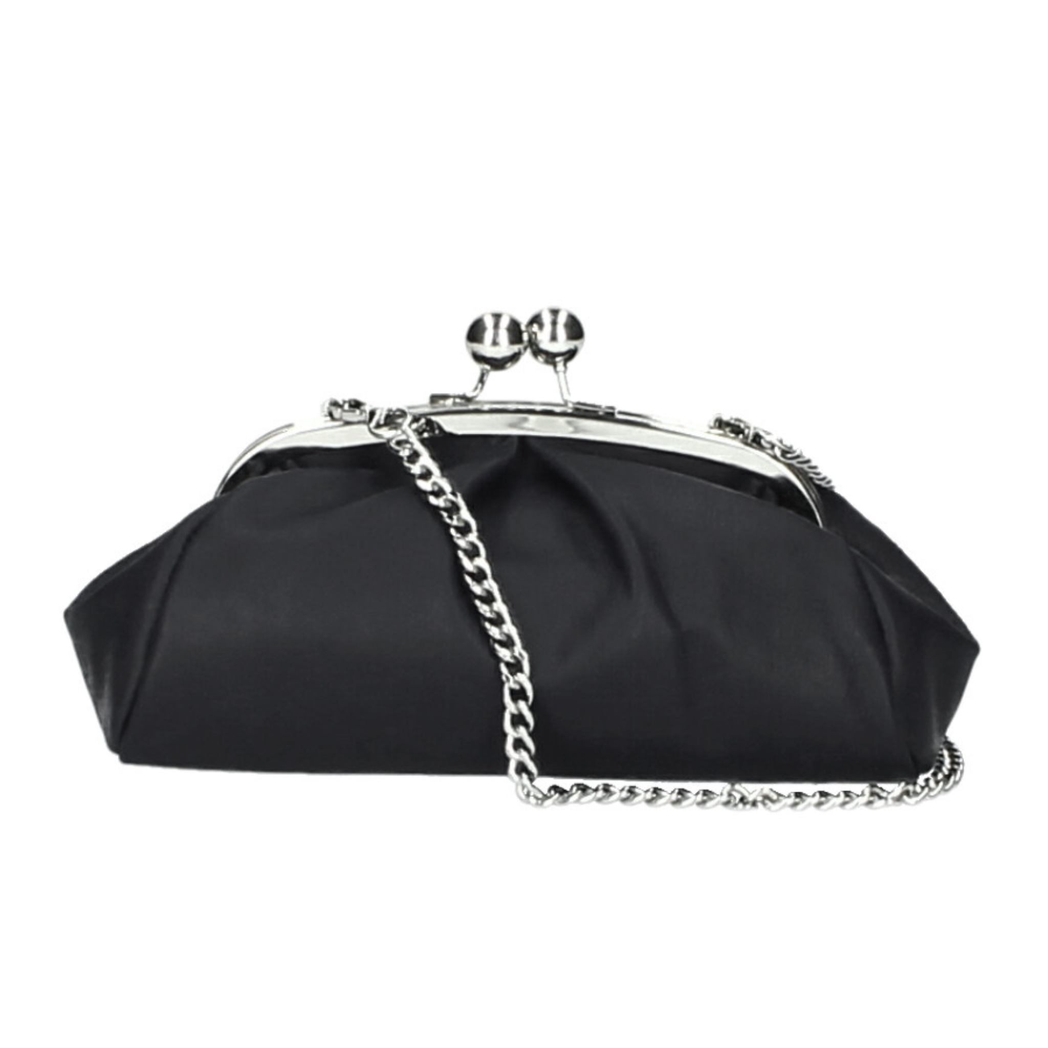 Lilia Genuine Leather Clutch Bag with Chain Strap - Black - Majestico Gifts