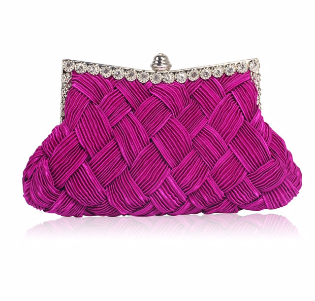 Purple Crystal Evening Clutch Bag - Majestico Gifts