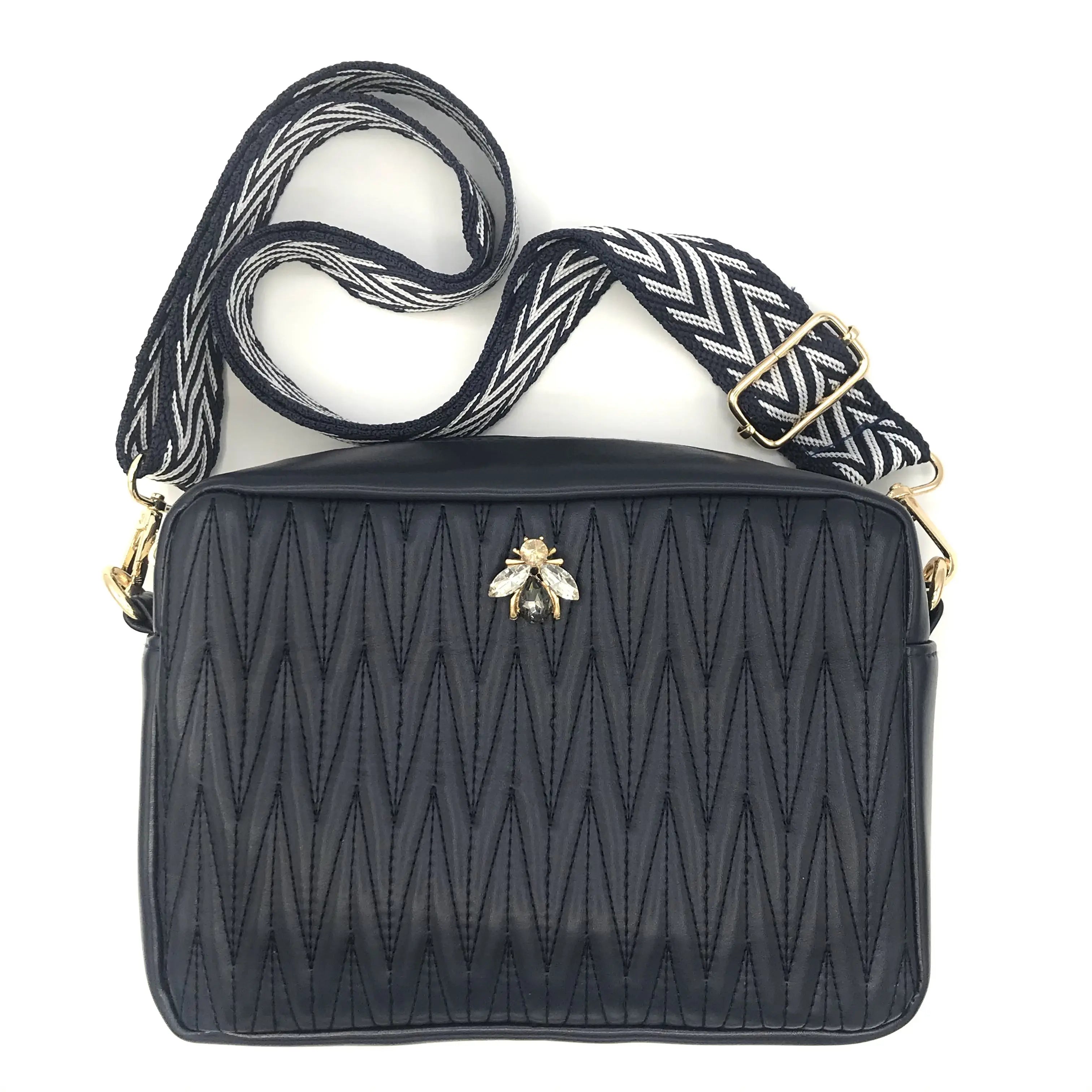 Rivington Vegan Leather - Navy Bag - Sixton London - Bee - Majestico Gifts