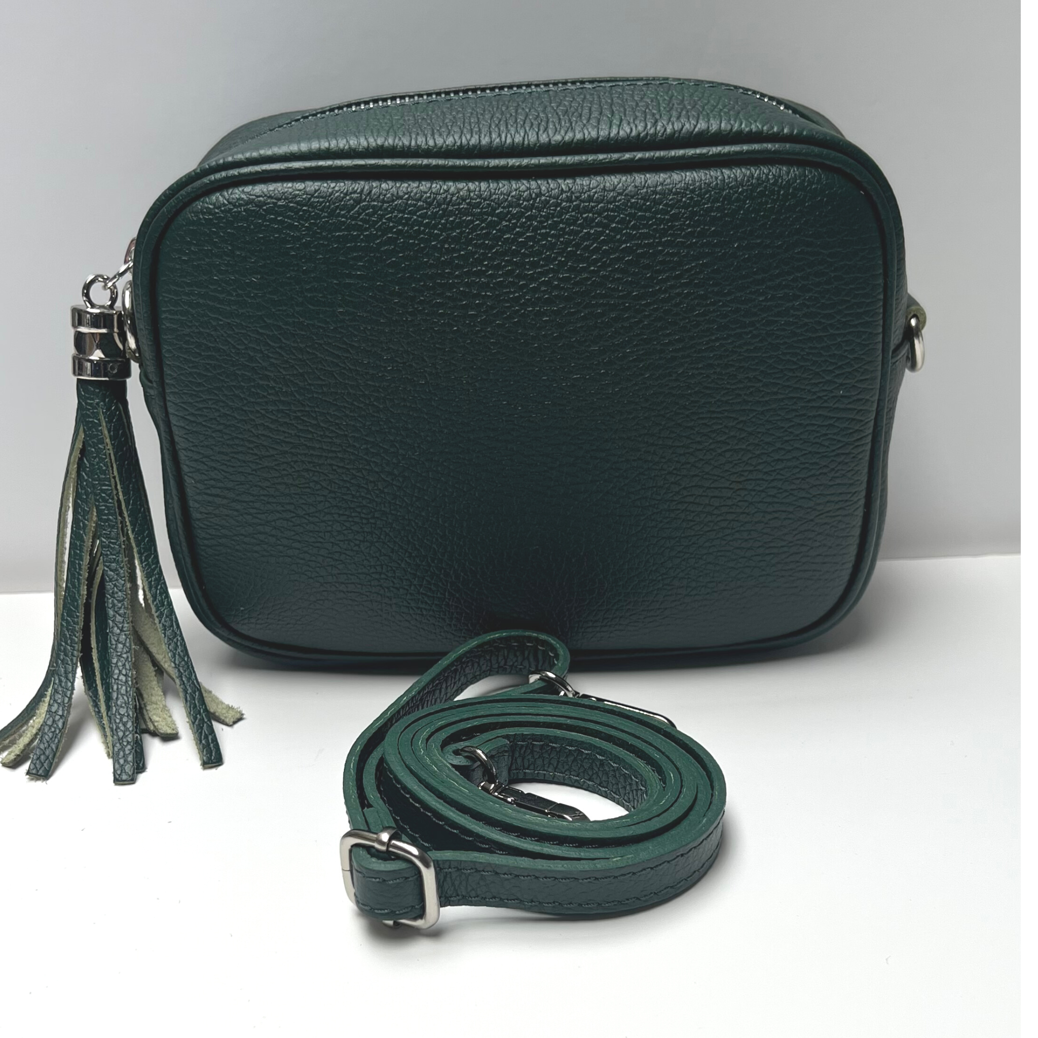 GEMMA Crossbody Leather Bag - Forest  Green - Majestico Gifts