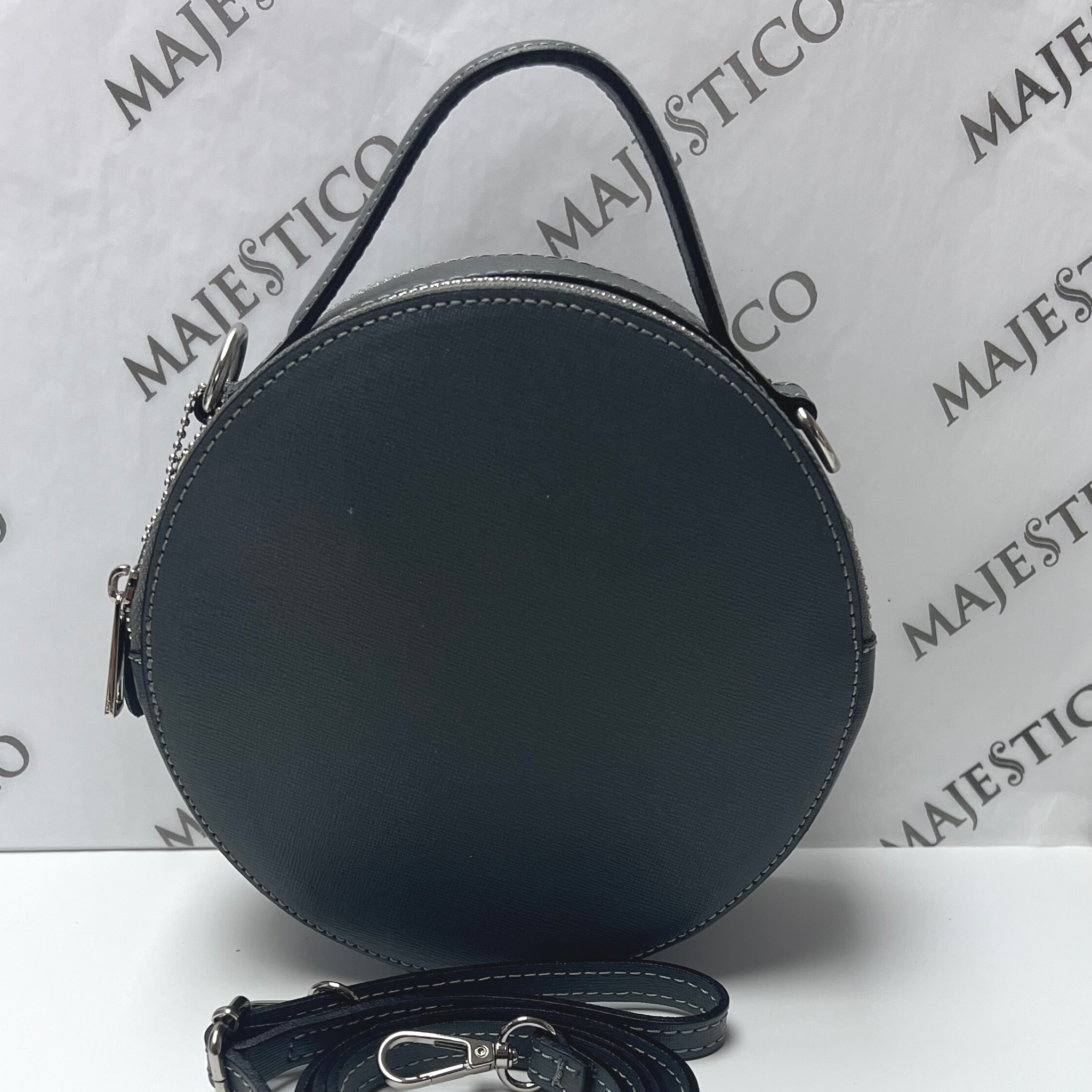 Black circular discount bag