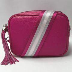 GEMMA Crossbody Leather Bag - Fuchsia