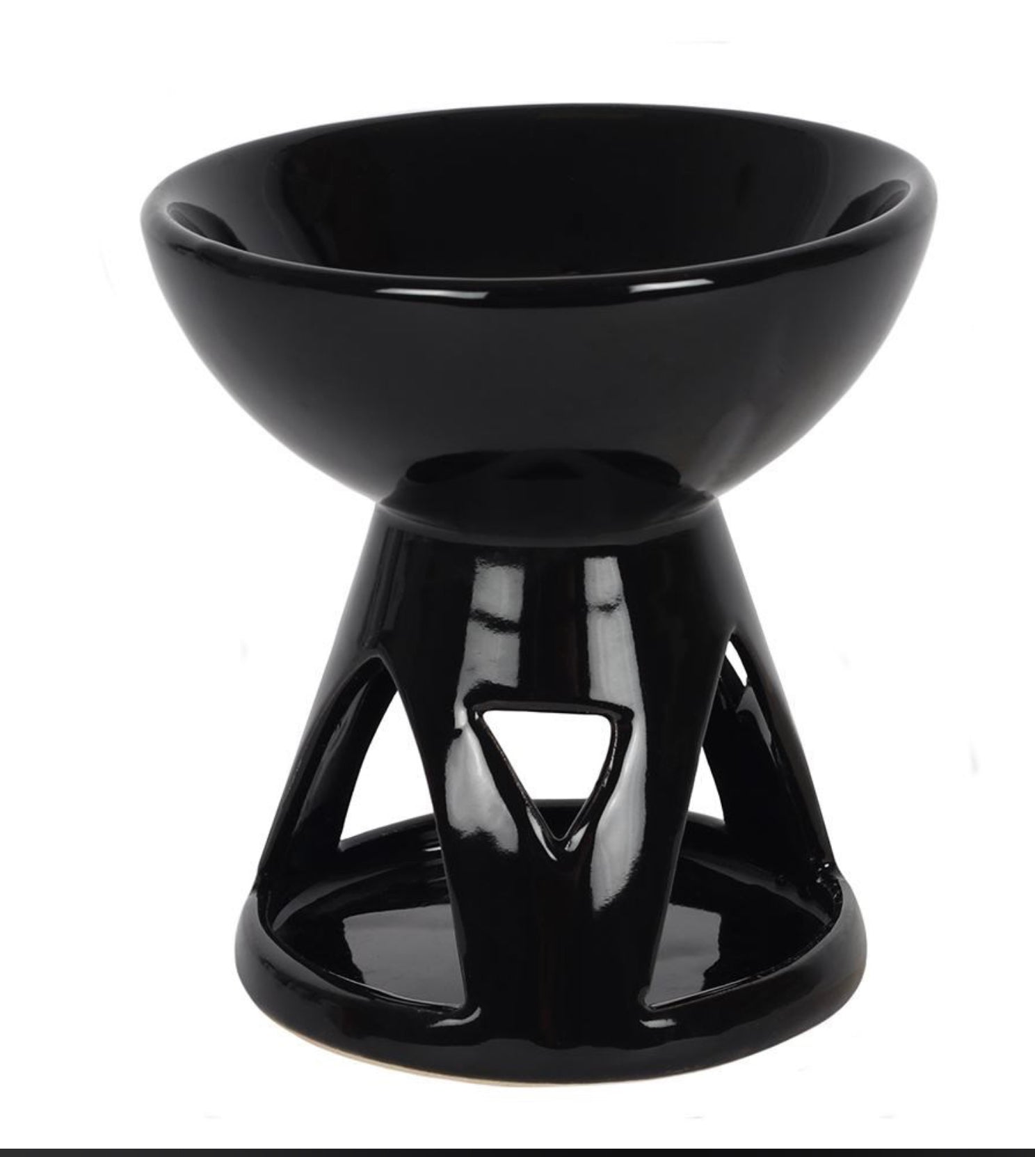 Black Deep Bowl Oil Burner - Majestico Gifts