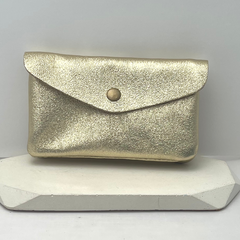 Genuine Leather Coin/Card Purse - Made in Italy - Gold - Majestico Gifts