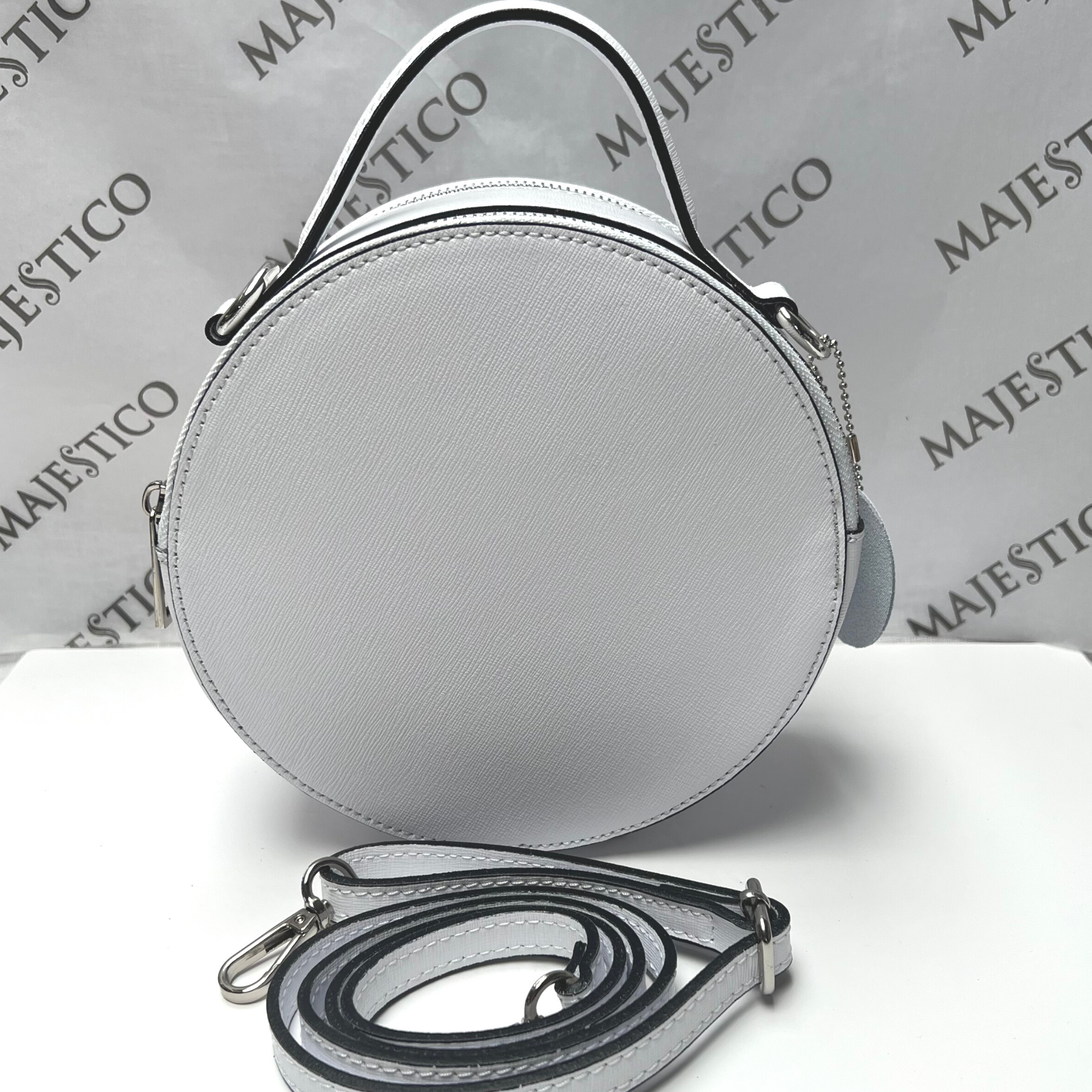 Silver shop round bag