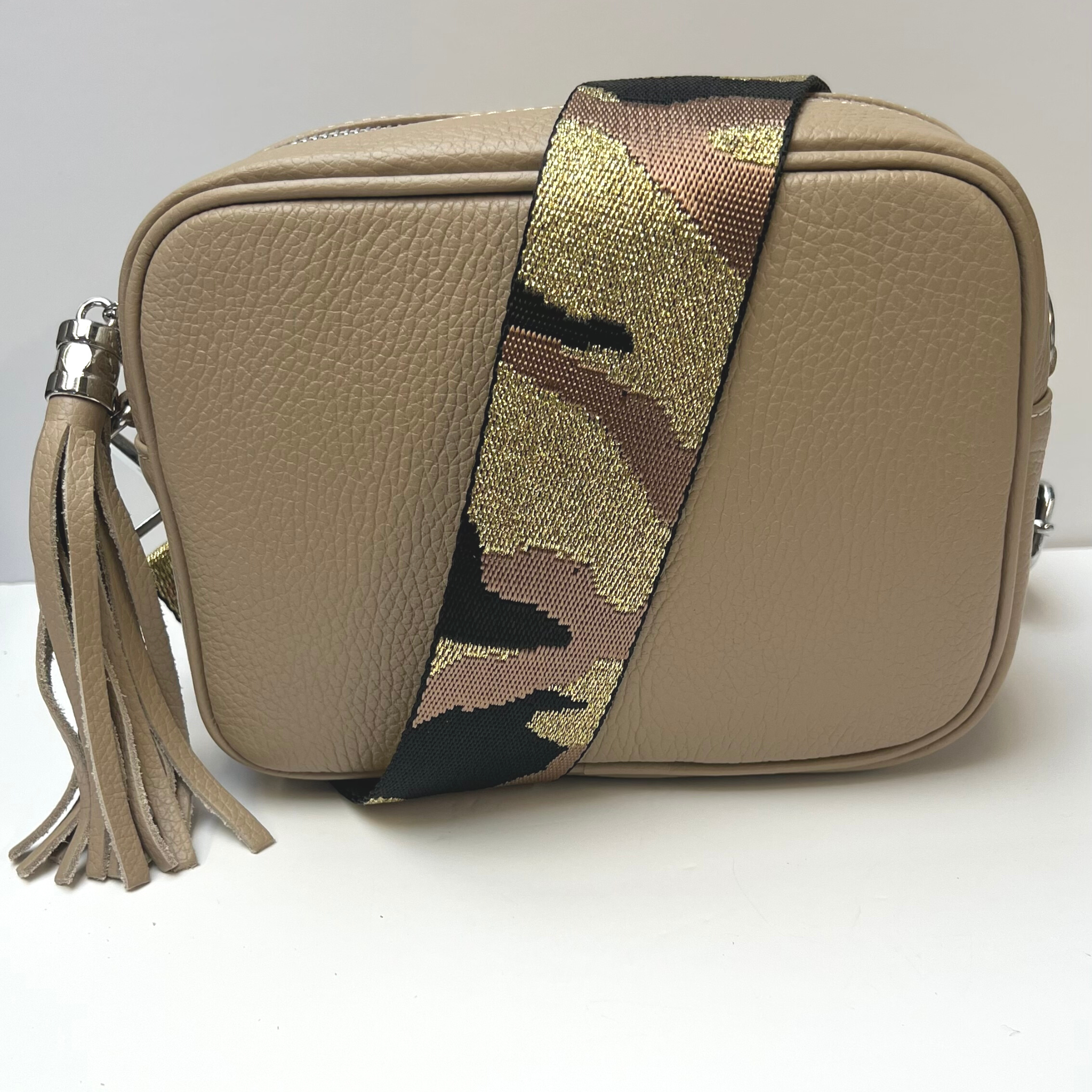 GEMMA Crossbody Leather Bag -  Taupe - Majestico Gifts