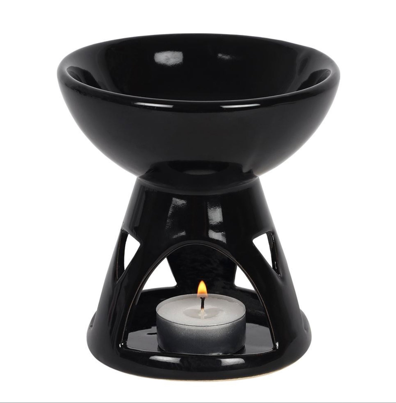 Black Deep Bowl Oil Burner - Majestico Gifts