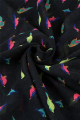 Bright Mini Bird Print Scarf - Black - Majestico Gifts