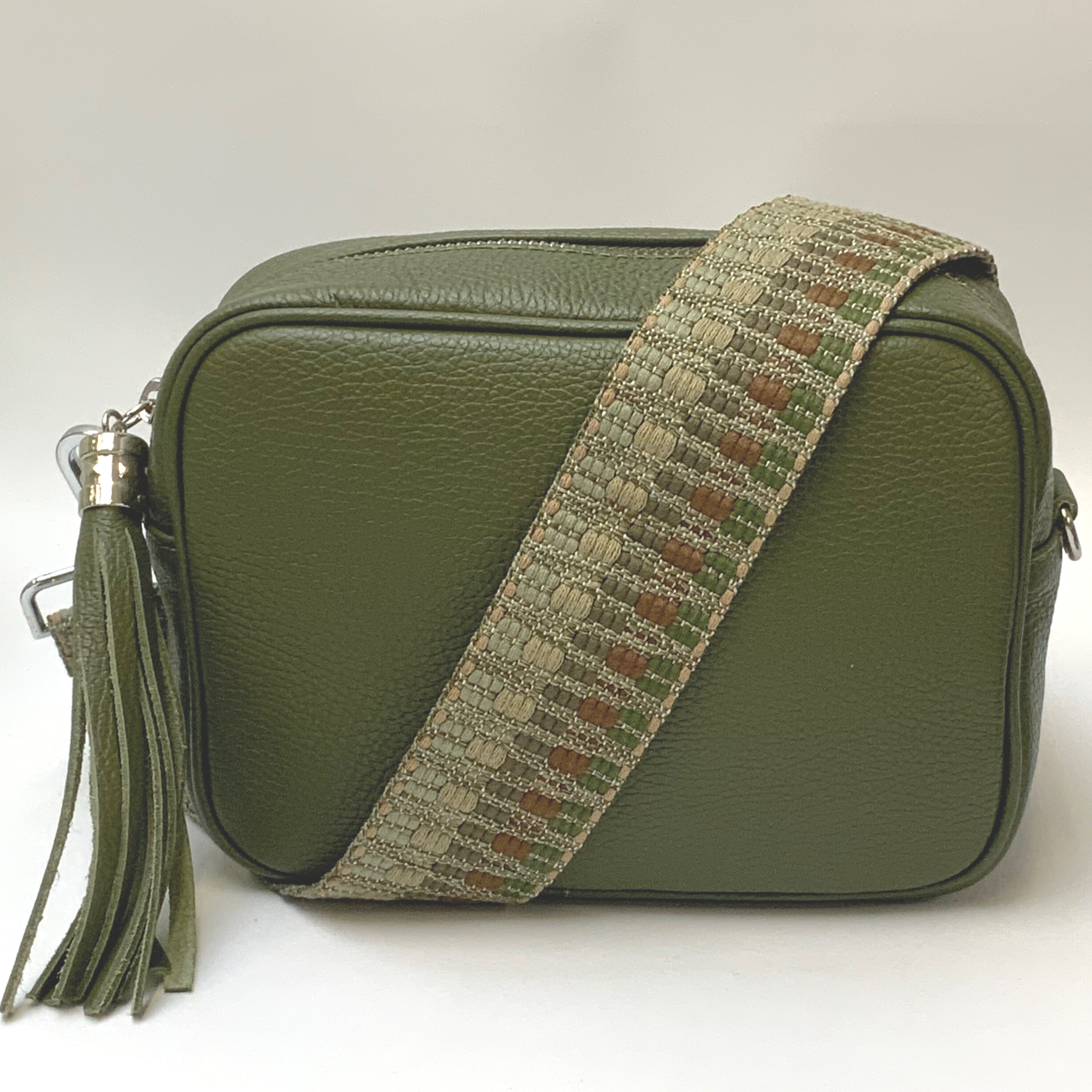 GEMMA Crossbody Leather Bag - Khaki Green