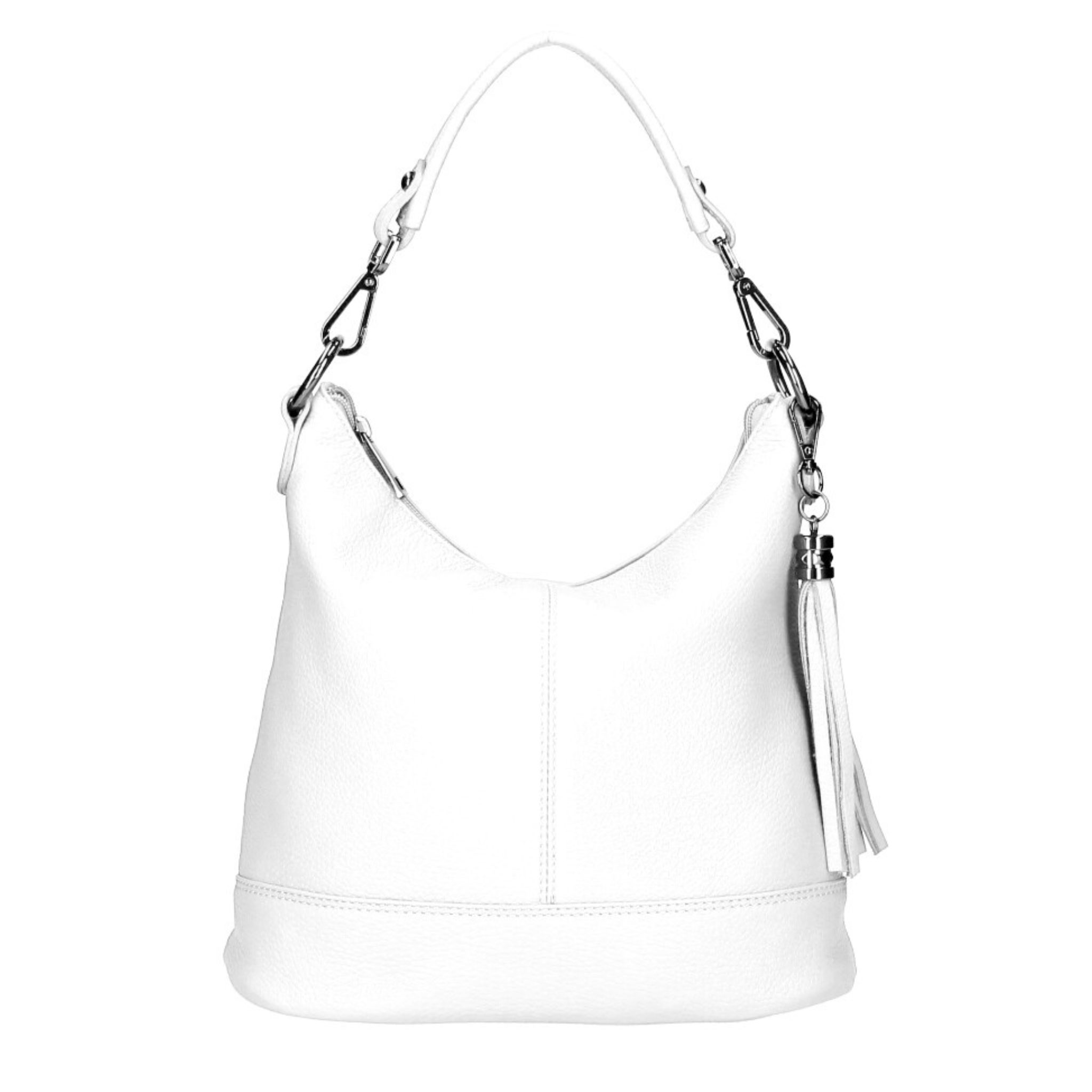 MARIA  Genuine Leather Shoulder Bag - White - Majestico Gifts