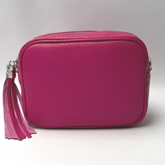 GEMMA Crossbody Leather Bag - Fuchsia