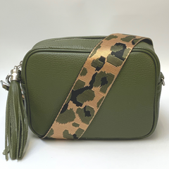 GEMMA Crossbody Leather Bag - Khaki Green