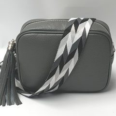 GEMMA Crossbody Leather Bag Dark Grey